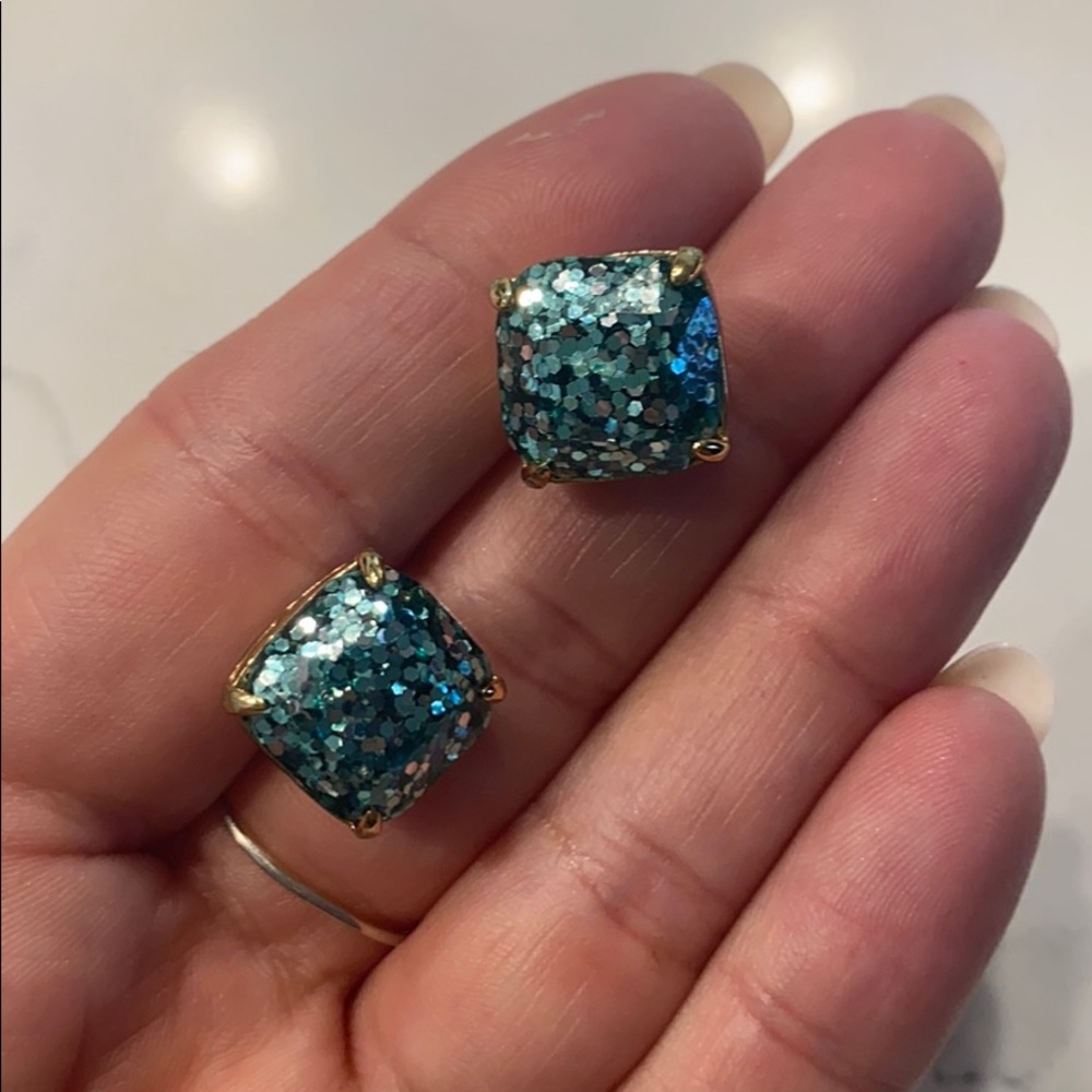 Kate Spade glitter teal earrings